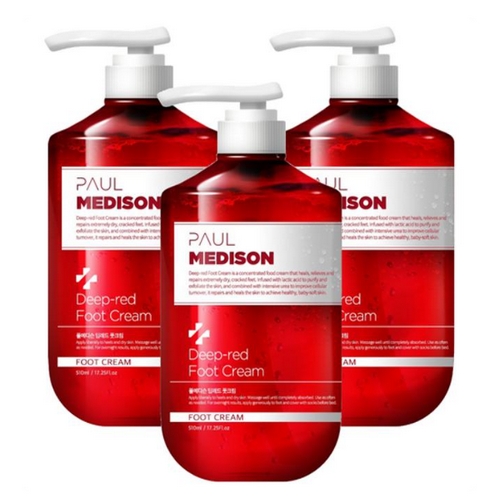 폴메디슨 딥레드 대용량 고보습 각질 케어 풋크림 510ml (3개)