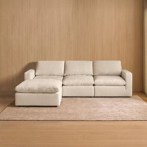 까사미아  캄포미니 플러스 패브릭 소파 4인용 (스툴포함)