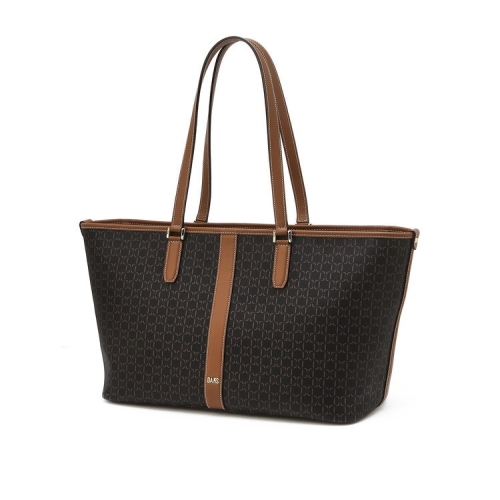 닥스 브라운 바넷 DD패턴 가죽배색 쇼퍼백_DCBA5E869W3_이미지