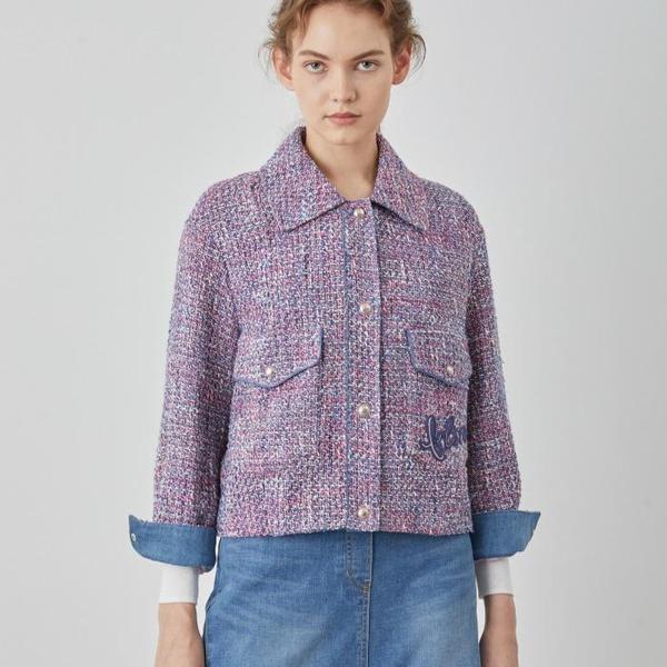 HC03 데님 라이크 트위드 자켓 VVC FU5S 1361 S45901099