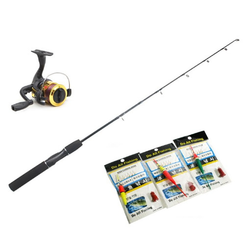 K3피싱 고급 얼음 낚시대 + 스피닝릴 + 채비