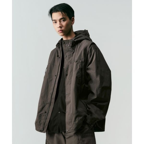 무신사 무신사 스탠다드 시티 레저 디태처블 슬리브 윈드브레이커 자켓 재킷 그레이쉬 베이지 MMFJJ2C90-GI 4