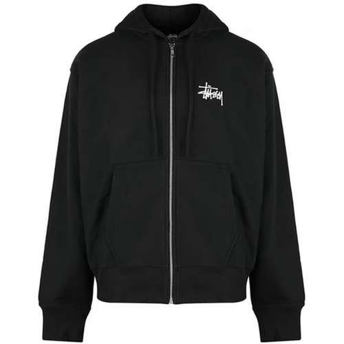 스투시 베이직 로고 후드 집업 1974870 (블랙)_이미지