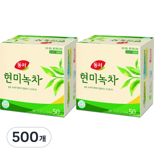 동서식품 현미녹차 티백 1.5g 50티백 (10개)_이미지