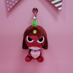 산리오 개구리 중사 기로로 하트 가방고리 인형 13CM 애착 케로로 동물 산리오 캐릭터