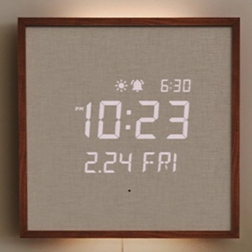 무아스 우든프레임 백라이트 무드등 LED 벽시계
