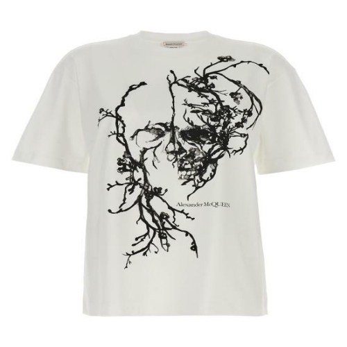  알렉산더맥퀸 반팔 티셔츠 797820QZAM60900 White Black