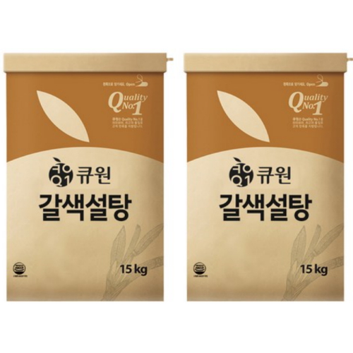 삼양사 큐원 갈색설탕 15kg (2개)