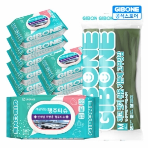 세균닦는 행주티슈 8팩 + 끼고 벗기 쉬운 고무장갑 M 2개