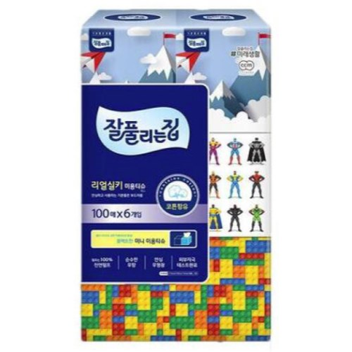 미래생활 잘풀리는집 리얼실키 미용티슈 100매 (6입) (1팩(6입))