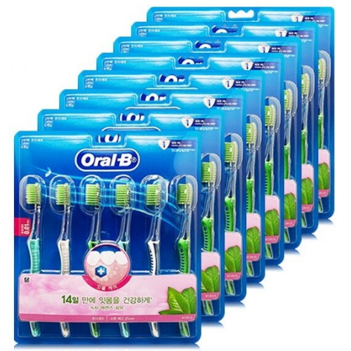 브라운 오랄비 고탄력 초미세모 그린티 칫솔 (48개)