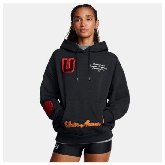 언더아머 아이콘 헤비웨이트 테리 오버사이즈 후디 1389150-001_이미지