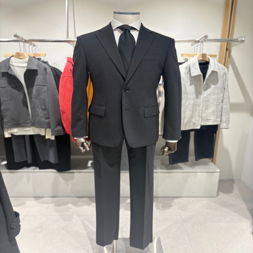 지이크 봄 여름 가을용 다크 그레이 스판 정장 PM2088