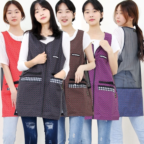 하랑이플 고급 방수 조끼 앞치마 뒷망사 원피스 앞치마 업소용 주방 매쉬 앞치마 방수조끼앞치마 블랙 1개_이미지