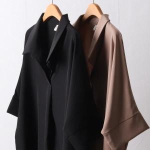 시드마켓 오픈 카라 롤업 블라우스 309E658S 빅사이즈 여성_이미지
