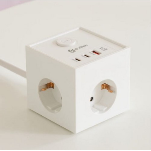 오지렌 3구 16A USB C타입 큐브 멀티탭 (1.5m)_이미지