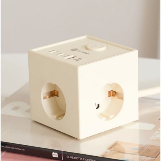 오지렌 3구 16A USB C타입 큐브 멀티탭 (1.5m)_이미지