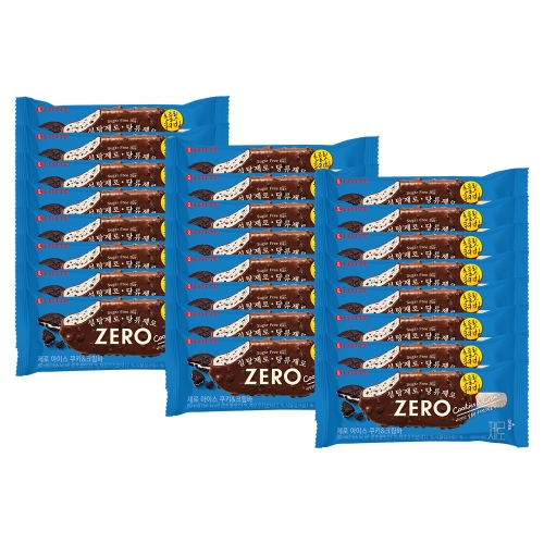 롯데제과 제로 아이스 쿠키앤크림바 80ml (24개)