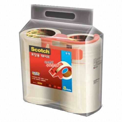 3M 스카치 포장용 테이프 투명 48mm x 50m (8개)