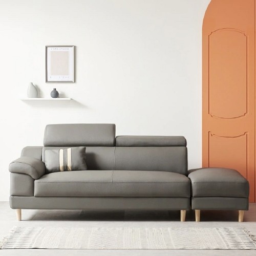 퍼니하우스  레브 헤드틸팅 가죽소파 3인용 (스툴포함)