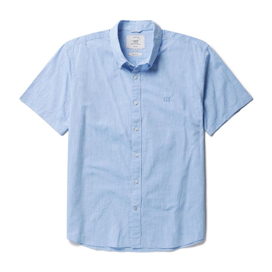 반팔 린넨 솔리드 셔츠 AHSAM25511BUX