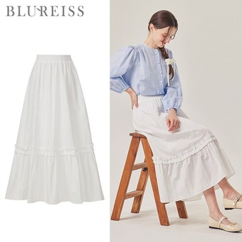 블루레이스 프릴 포인트 티어드 롱 스커트_B6S1SK8001_이미지