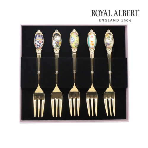 로얄알버트 100주년 디저트 포크-전기 5P 세트_이미지
