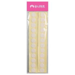 오피스존 유니아트 원형 찍찍이 15mm 흰색 벨크로 테이프 부직포