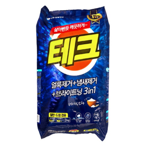 테크 3in1 분말세제 겸용 3kg (4개)_이미지