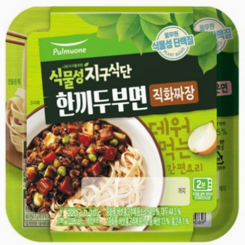 풀무원 식물성 지구식단 한끼두부면 직화 짜장 220g (1개)