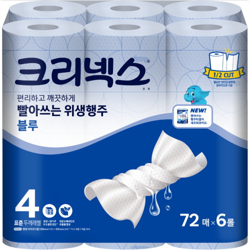 크리넥스 빨아쓰는 위생행주 블루 36매 (6입) (1팩(6입))_이미지