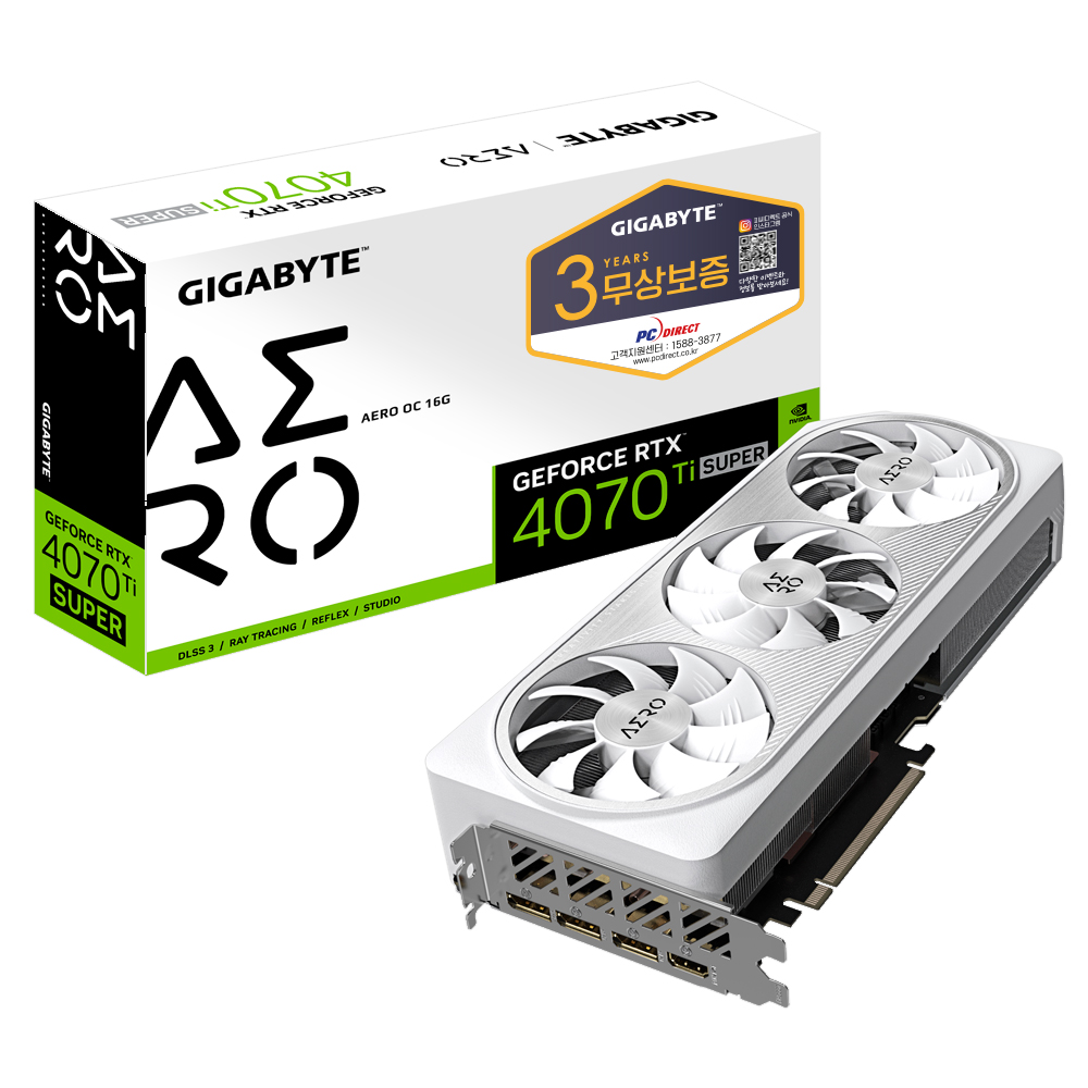 GIGABYTE 지포스 RTX 4070 Ti SUPER AERO OC D6X 16GB 피씨디렉트
