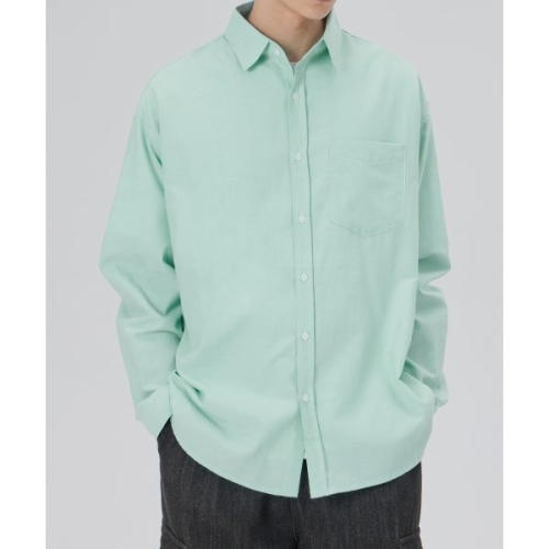 굿라이프웍스 ltgt GLW 오버사이즈 옥스포드 원포켓 솔리드 셔츠 민트 21FLGS03MI 143016_이미지
