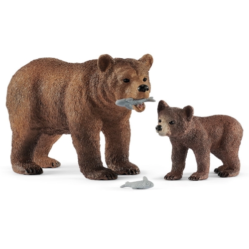 슐라이히 어미 그리즐리 곰과 새끼 그리즐리 곰 (SL42473)