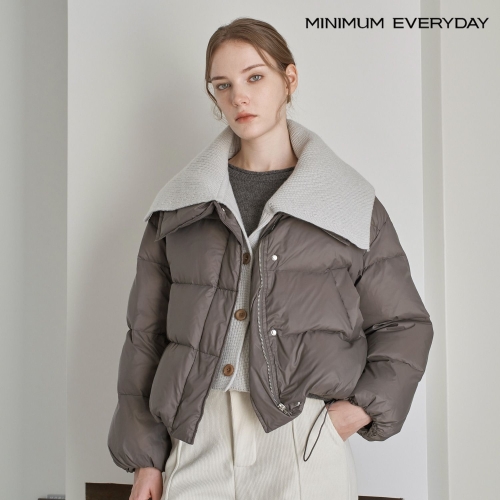 에브리데이니트 와이드 카라 밑단 스트링 패딩 점퍼 EB4JJ033D