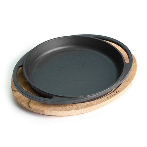 원형 주물접시 20cm & 나무받침 세트