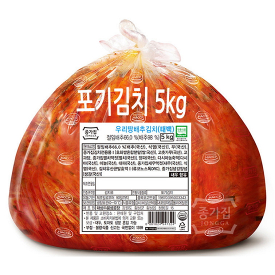 대상 종가 우리땅 배추김치 태백 5kg (2개)_이미지