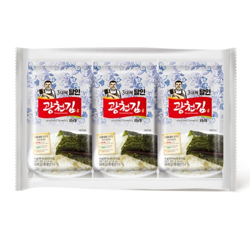 광천김 달인 파래 도시락김 72봉/조미김/구운김