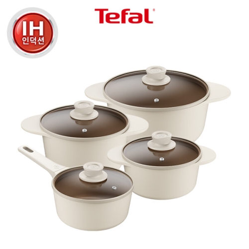 인덕션 주물 아이콘 오트밀크 냄비 4종 (편수18+양수18,20+곰솥24)