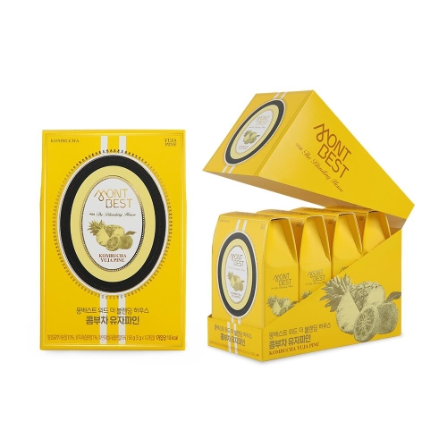 몽베스트 위드 더 블랜딩 하우스 콤부차 유자파인 4팩 40스틱포