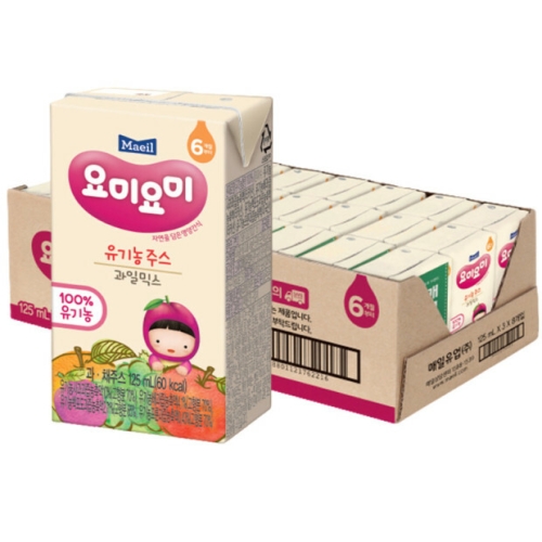 매일유업 요미요미 유기농 주스 과일믹스 125ml (24개)_이미지