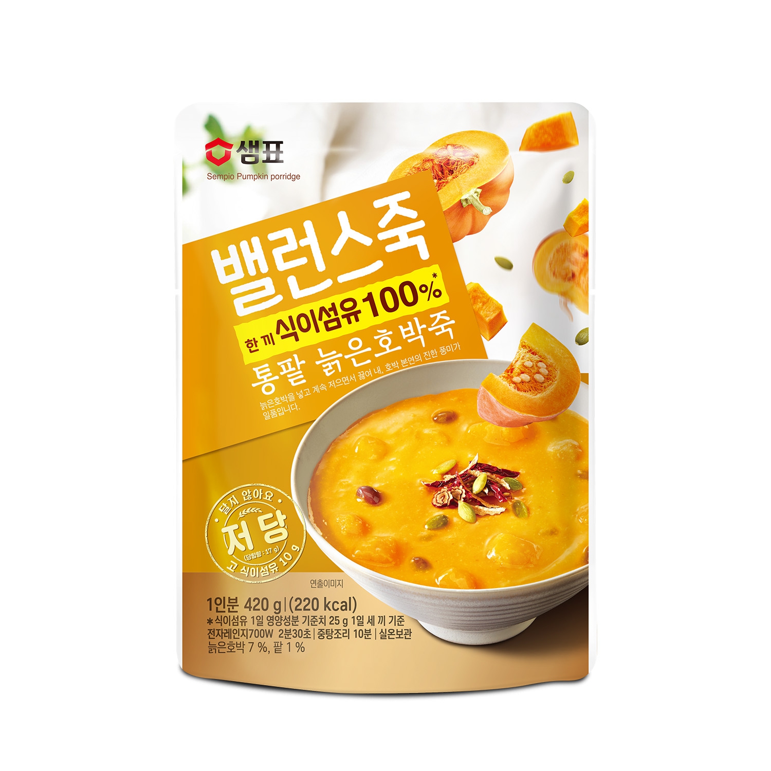 샘표식품 밸런스죽 통팥 늙은호박죽 420g이미지입니다. 누르면 해당 게시물로 새창이동합니다.
