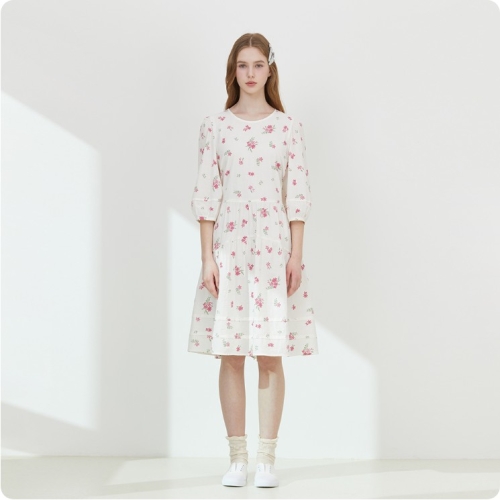 써스데이아일랜드 여성 라운드넥 엠보 원피스 T252MOP141W