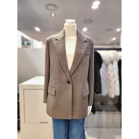 리스트 리스트 체크 패턴 울 재킷 TWWJKN80090_이미지