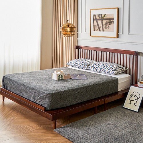 에보니아 미네르바 장미목 원목침대 K (양면본넬)_이미지