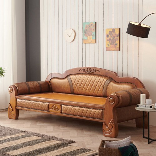 BIF보루네오  모닝듀 YS121 원목가죽 흙소파 MS (황토)