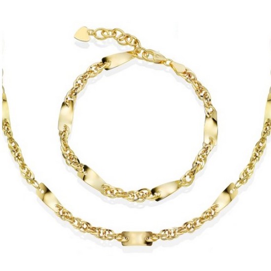 펠리체골드 18K 스윗트윈 목걸이+팔찌 세트_이미지