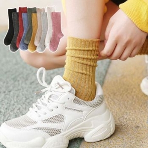 에이치플러스몰 여성 골지 컬러 중목양말 ELY-1056 인디핑크 + 0원