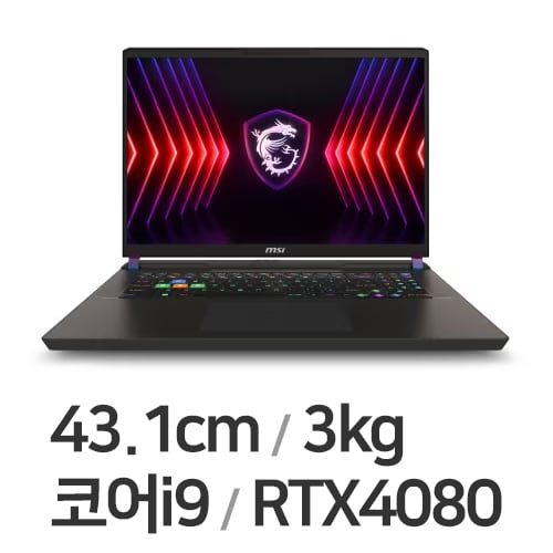 MSI 벡터 17 HX A13VHG-i9 QHD WIN11 64GB램 (SSD 1TB)