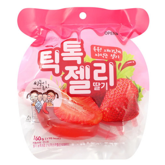 건영제과 틱톡 젤리 딸기 4개입 160g